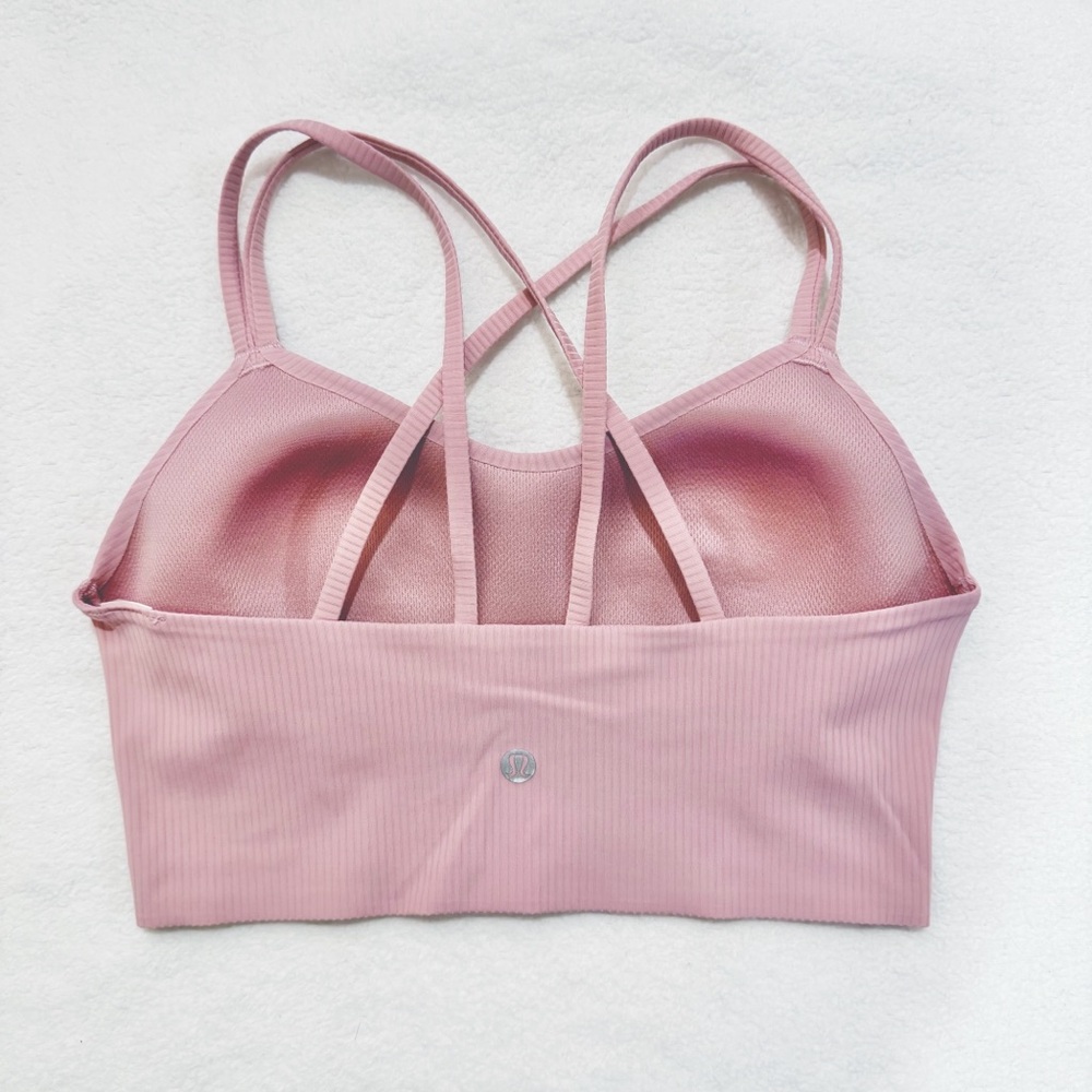 SOLD❌ Lululemon Like a Cloud Ribbed Longline Sports Bra Pink Haze Size 6 - Picture 6 of 10
